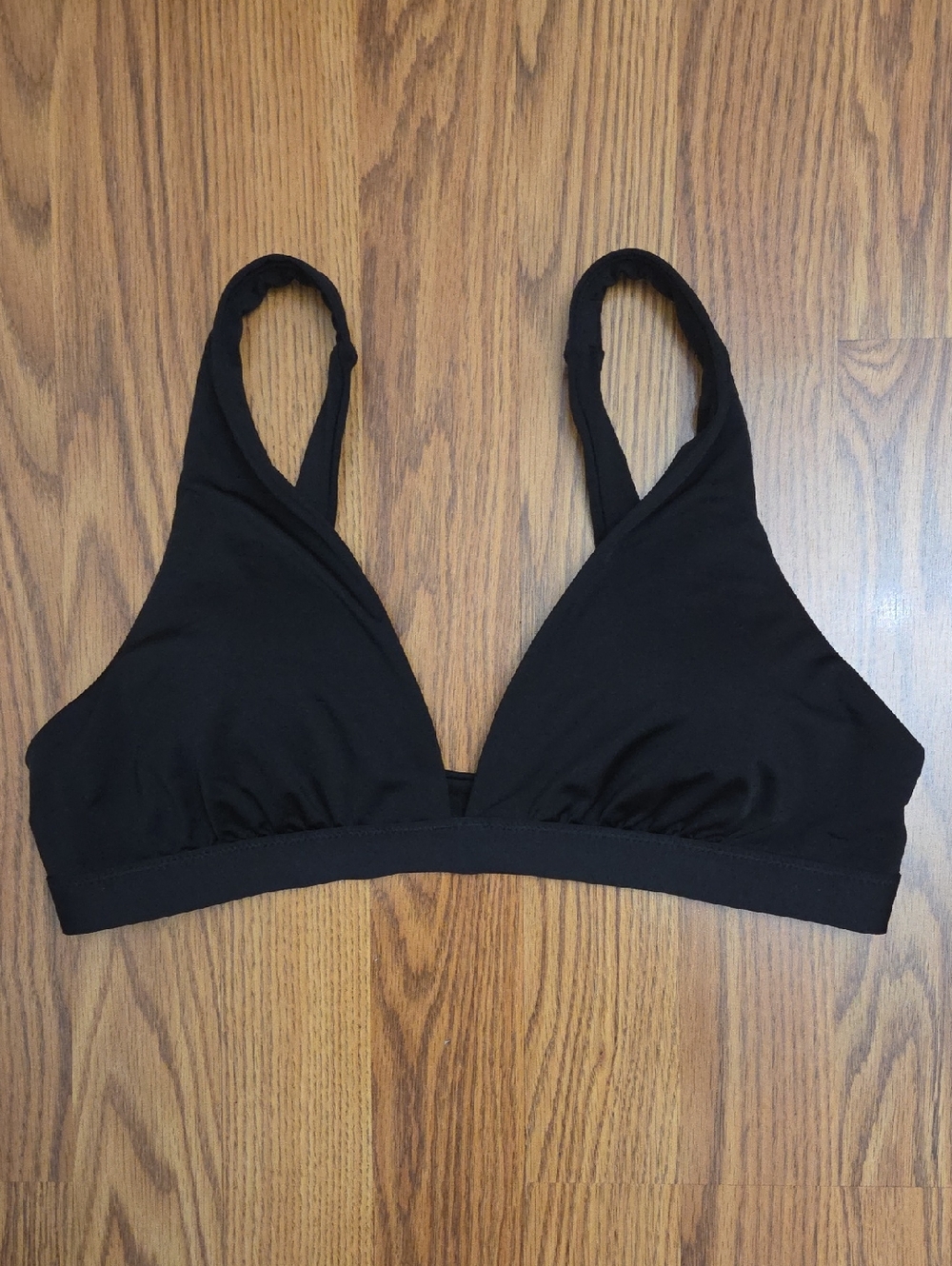 Athleta Deep Plunge Triangle Bikini Top Black/ Medium